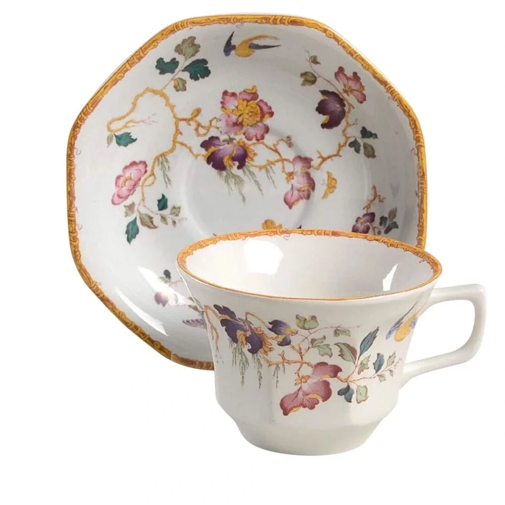 Wedgwood Devon Rose Tea Cup and Saucer Set of 4 Vintage Fine Bone China England